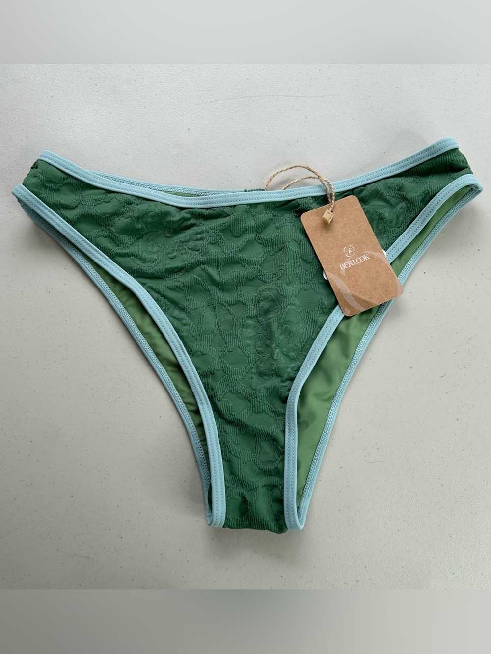 Berlook Bikini Bottom Medium Dark Green Swimwear NWT